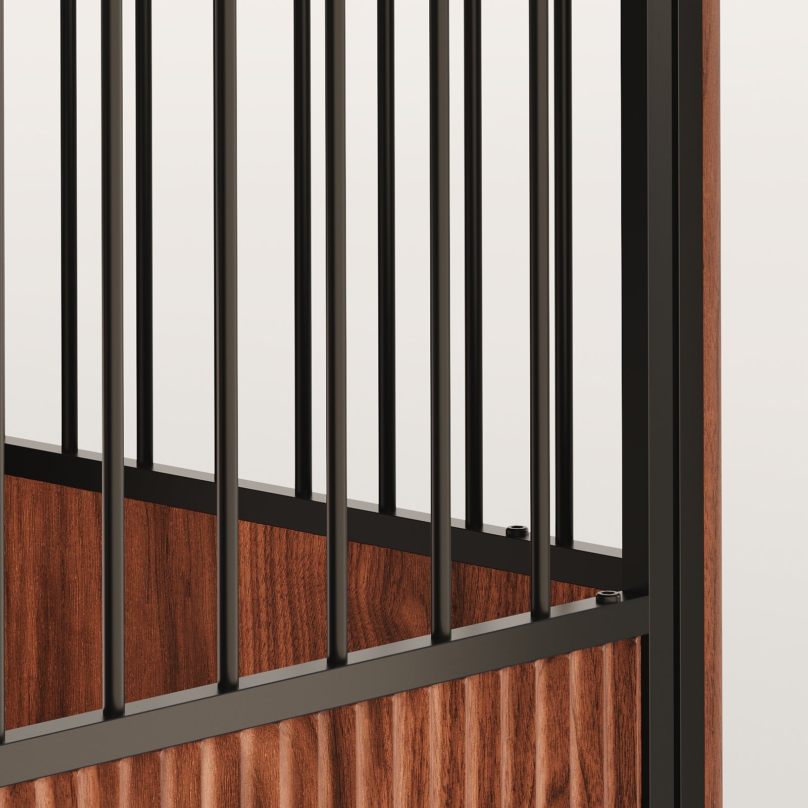 Walnut Fluted Wood Dog Crate Furniture Style Double Door