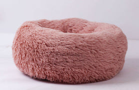 Round Plush Pet Bed for Small Dogs Cats Nest