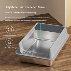 Large-capacity High-sided Semi-enclosed Cat Litter Box