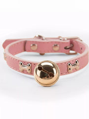 Leather Pet Collar with Bell