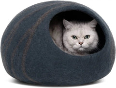 Eco Friendly Merino Wool Cat Cave Bed Handmade Hideout