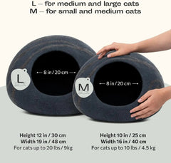 Eco Friendly Merino Wool Cat Cave Bed Handmade Hideout