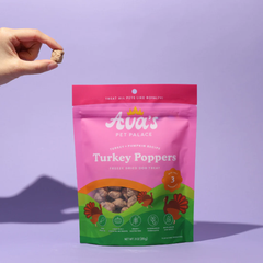 Pet Palace Freeze Dried Dog Treats - Turkey Poppers (3oz)