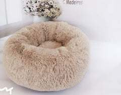 Round Plush Pet Bed for Small Dogs Cats Nest