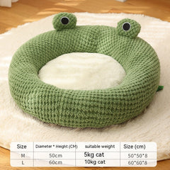 Little Frog Plush Pet Nest Warm Bed for Cats Dogs