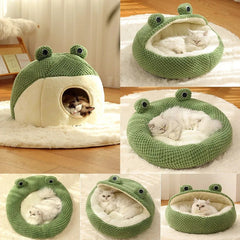 Little Frog Plush Pet Nest Warm Bed for Cats Dogs