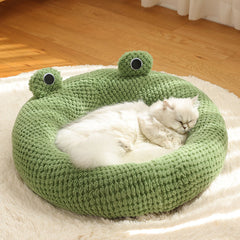Little Frog Plush Pet Nest Warm Bed for Cats Dogs