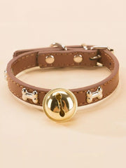 Leather Pet Collar with Bell
